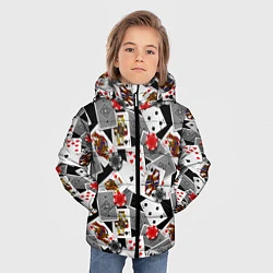Куртка зимняя для мальчика Игральные карты и фишки, цвет: 3D-черный — фото 2