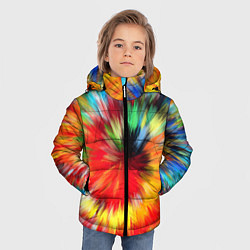 Куртка зимняя для мальчика Абстракция разноцветная и яркая, цвет: 3D-черный — фото 2