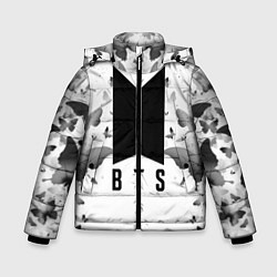 Куртка зимняя для мальчика BTS: Grey Butterflies, цвет: 3D-черный