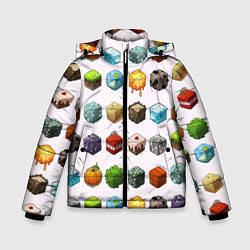 Куртка зимняя для мальчика Minecraft Cubes, цвет: 3D-черный