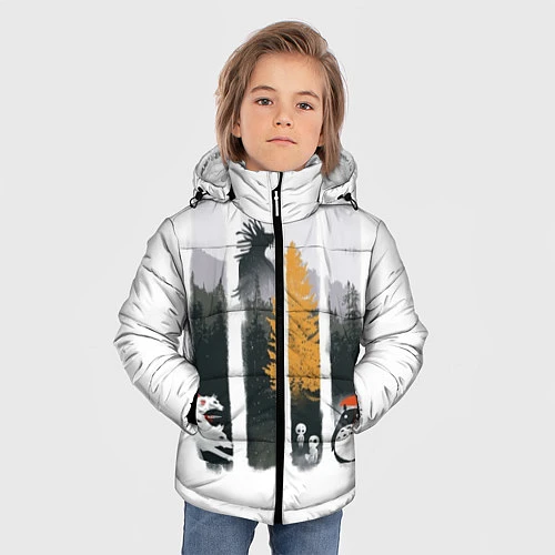 Зимняя куртка для мальчика Хранители Леса / 3D-Светло-серый – фото 3