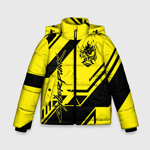 Зимняя куртка для мальчика Cyberpunk 2077: Yellow Samurai / 3D-Светло-серый – фото 1