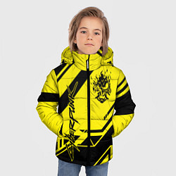 Куртка зимняя для мальчика Cyberpunk 2077: Yellow Samurai, цвет: 3D-светло-серый — фото 2