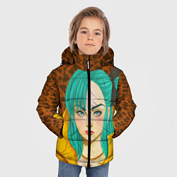 Куртка зимняя для мальчика Billie Eilish: Turquoise Hair, цвет: 3D-черный — фото 2