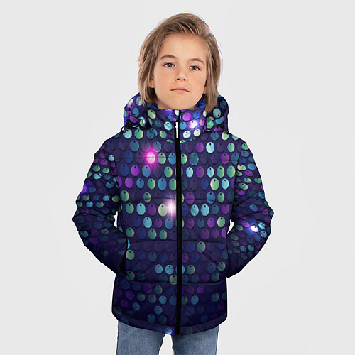 Зимняя куртка для мальчика Блестки диско / 3D-Светло-серый – фото 3
