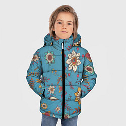 Куртка зимняя для мальчика Цветочный рай узор, цвет: 3D-черный — фото 2
