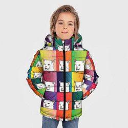 Куртка зимняя для мальчика Woman Yelling at Cat, цвет: 3D-красный — фото 2