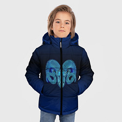 Куртка зимняя для мальчика Знаки Зодиака Овен, цвет: 3D-черный — фото 2
