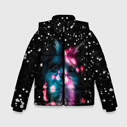Куртка зимняя для мальчика ЛИСЁНОК НОВОГОДНИЙ, цвет: 3D-черный