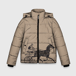 Зимняя куртка для мальчика Лошадь с колесницей