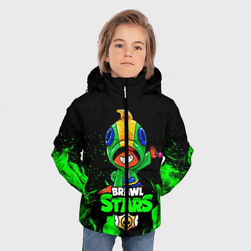 Зимняя куртка для мальчика Brawl Stars LEON / 3D-Светло-серый – фото 3