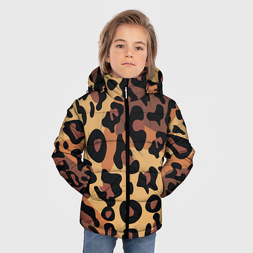 Зимняя куртка для мальчика Кошачий окрас / 3D-Светло-серый – фото 3