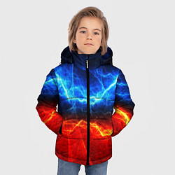 Куртка зимняя для мальчика Лёд и огонь, цвет: 3D-черный — фото 2