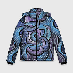 Куртка зимняя для мальчика Абстрактные краски, цвет: 3D-черный