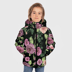Куртка зимняя для мальчика Кусты роз, цвет: 3D-черный — фото 2