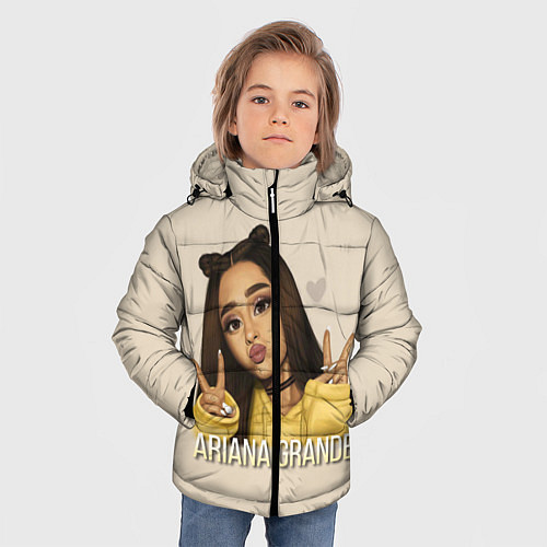 Зимняя куртка для мальчика Ariana Grande Ариана Гранде / 3D-Светло-серый – фото 3