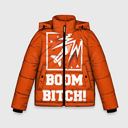 Куртка зимняя для мальчика Boom Bitch!, цвет: 3D-красный