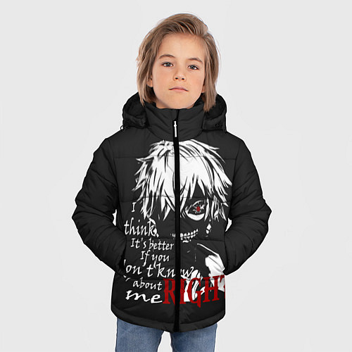 Зимняя куртка для мальчика Токийский гуль / 3D-Светло-серый – фото 3