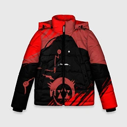 Куртка зимняя для мальчика Стальной алхимик, цвет: 3D-красный