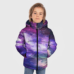 Куртка зимняя для мальчика Фрактал космос, цвет: 3D-черный — фото 2