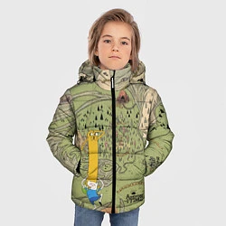 Куртка зимняя для мальчика Adventure time Map, цвет: 3D-светло-серый — фото 2