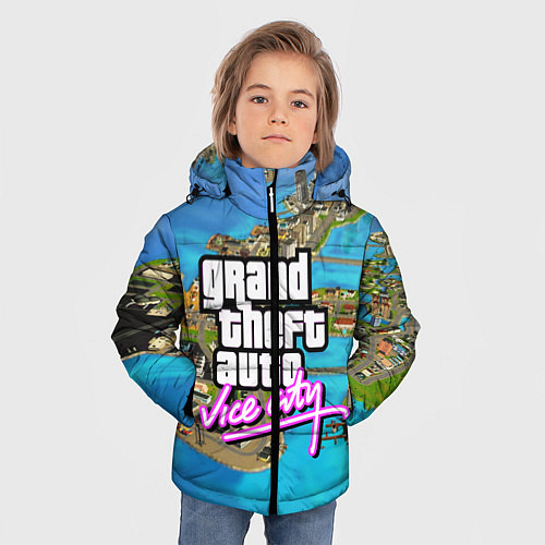 Зимняя куртка для мальчика GRAND THEFT AUTO:VICE CITY / 3D-Светло-серый – фото 3