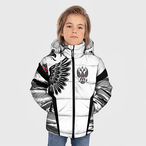 Зимняя куртка для мальчика Камуфляж Россия / 3D-Светло-серый – фото 3