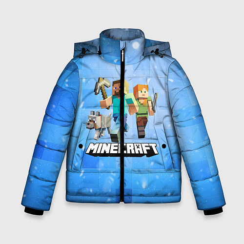 Зимняя куртка для мальчика Minecraft Майнкрафт / 3D-Светло-серый – фото 1