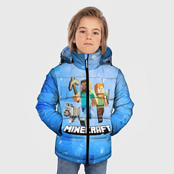Куртка зимняя для мальчика Minecraft Майнкрафт, цвет: 3D-светло-серый — фото 2