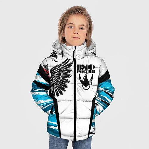 Зимняя куртка для мальчика ВМФ России камуфляж / 3D-Светло-серый – фото 3