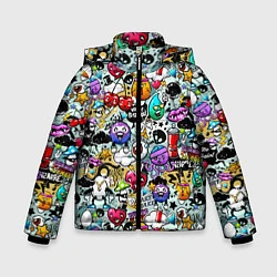 Куртка зимняя для мальчика Stickerboom, цвет: 3D-светло-серый