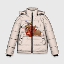 Куртка зимняя для мальчика КОРГИ И МЫШАТА, цвет: 3D-красный