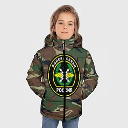 Куртка зимняя для мальчика Войска связи, цвет: 3D-черный — фото 2