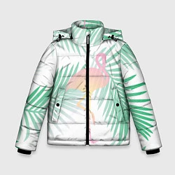 Куртка зимняя для мальчика Фламинго в джунглях, цвет: 3D-светло-серый