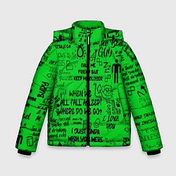 Куртка зимняя для мальчика GREEN BILLIE EILISH, цвет: 3D-черный