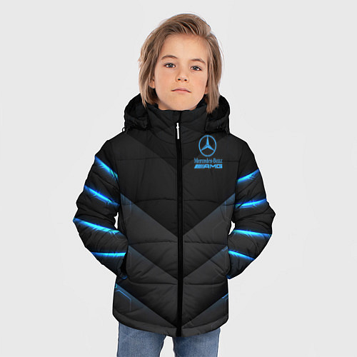 Зимняя куртка для мальчика Mercedes-AMG / 3D-Светло-серый – фото 3
