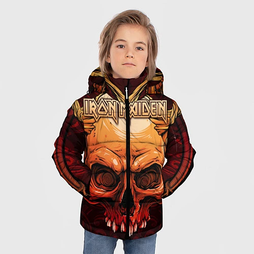 Зимняя куртка для мальчика Iron Maiden / 3D-Светло-серый – фото 3