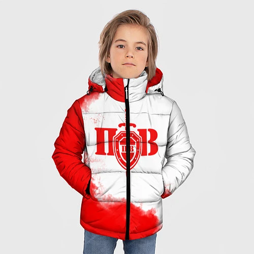 Зимняя куртка для мальчика Пограничные Войска / 3D-Светло-серый – фото 3