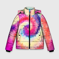 Куртка зимняя для мальчика Tie Dye vortex, цвет: 3D-черный