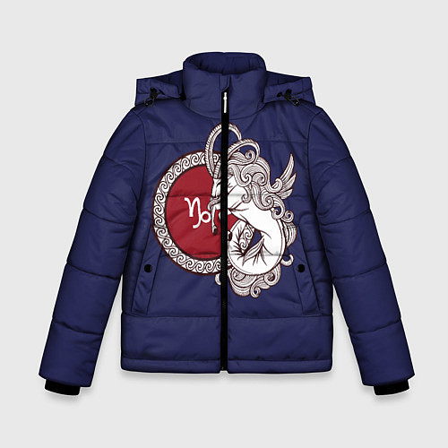 Зимняя куртка для мальчика Козерог Знак Зодиака / 3D-Светло-серый – фото 1