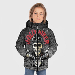 Куртка зимняя для мальчика Веселый байкер, цвет: 3D-черный — фото 2