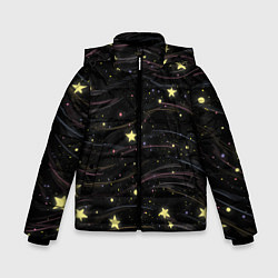 Куртка зимняя для мальчика Звезды, цвет: 3D-черный