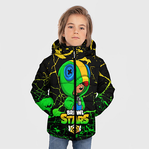 Зимняя куртка для мальчика Brawl Stars Leon / 3D-Светло-серый – фото 3
