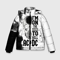 Куртка зимняя для мальчика I'm on the highway to hell ACDC, цвет: 3D-черный