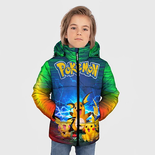 Зимняя куртка для мальчика Pikachu / 3D-Светло-серый – фото 3