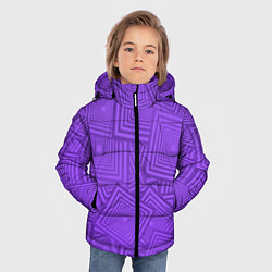 Куртка зимняя для мальчика Квадраты в квадратах, цвет: 3D-черный — фото 2