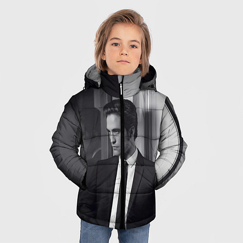 Зимняя куртка для мальчика Роберт Паттинсон / 3D-Светло-серый – фото 3