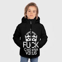 Куртка зимняя для мальчика F*ck coronavirus, цвет: 3D-черный — фото 2