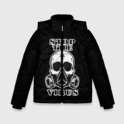 Куртка зимняя для мальчика Stop The Virus, цвет: 3D-черный