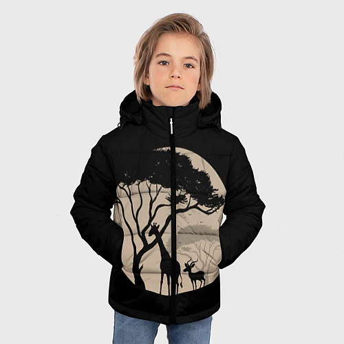 Зимняя куртка для мальчика Жираф / 3D-Светло-серый – фото 3